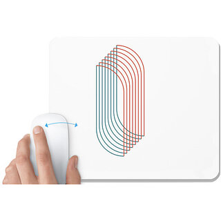                       UDNAG White Mousepad 'Orange blue design | Drawing' for Computer / PC / Laptop [230 x 200 x 5mm]                                              