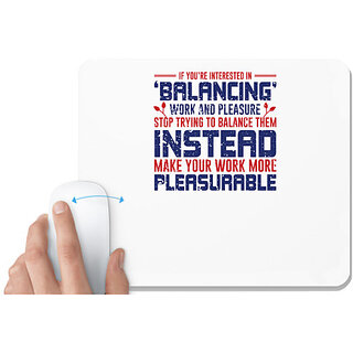                       UDNAG White Mousepad 'Work and pleasure | Donalt Trump' for Computer / PC / Laptop [230 x 200 x 5mm]                                              