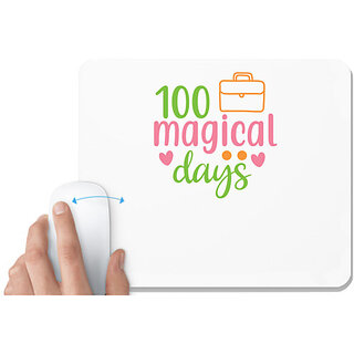                       UDNAG White Mousepad 'Teacher Student | 100 magical days copy' for Computer / PC / Laptop [230 x 200 x 5mm]                                              