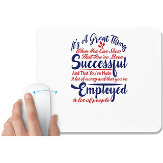                       UDNAG White Mousepad 'Succesfull employed | Donalt Trump' for Computer / PC / Laptop [230 x 200 x 5mm]                                              
