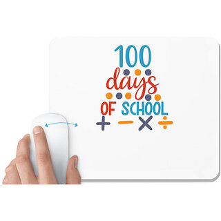                       UDNAG White Mousepad 'Teacher Student | 100 days of school' for Computer / PC / Laptop [230 x 200 x 5mm]                                              
