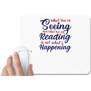                       UDNAG White Mousepad 'Seeing reading happening | Donalt Trump' for Computer / PC / Laptop [230 x 200 x 5mm]                                              