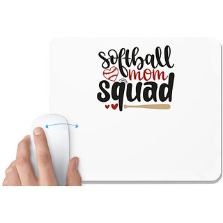                       UDNAG White Mousepad 'Mother | Softball Mom Squad' for Computer / PC / Laptop [230 x 200 x 5mm]                                              