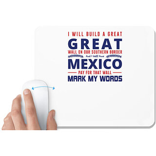                       UDNAG White Mousepad 'Mexico | Donalt Trump' for Computer / PC / Laptop [230 x 200 x 5mm]                                              