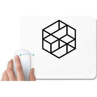                       UDNAG White Mousepad 'Hexagonal | Drawing' for Computer / PC / Laptop [230 x 200 x 5mm]                                              