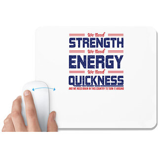                       UDNAG White Mousepad 'Strength energy quickness | Donalt Trump' for Computer / PC / Laptop [230 x 200 x 5mm]                                              