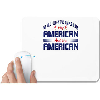                       UDNAG White Mousepad 'American | Donalt Trump' for Computer / PC / Laptop [230 x 200 x 5mm]                                              