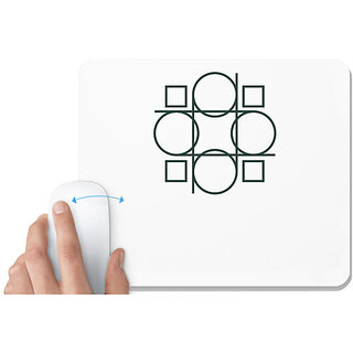                       UDNAG White Mousepad 'Square and ring | Drawing' for Computer / PC / Laptop [230 x 200 x 5mm]                                              