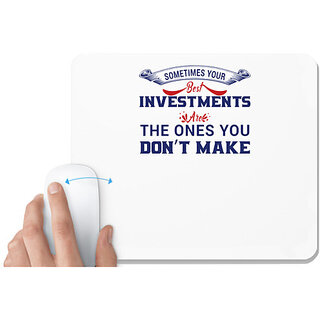                       UDNAG White Mousepad 'Investment | Donalt Trump' for Computer / PC / Laptop [230 x 200 x 5mm]                                              