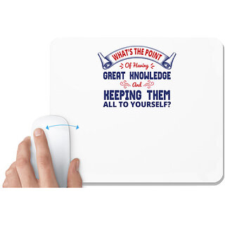                       UDNAG White Mousepad 'Great knowledge | Donalt Trump' for Computer / PC / Laptop [230 x 200 x 5mm]                                              