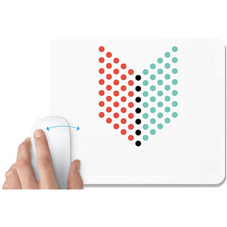                       UDNAG White Mousepad 'Red blue dots | Drawing' for Computer / PC / Laptop [230 x 200 x 5mm]                                              