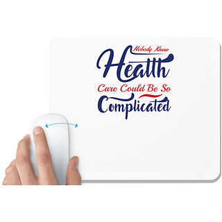                      UDNAG White Mousepad 'Health Complicated | Donalt Trump' for Computer / PC / Laptop [230 x 200 x 5mm]                                              