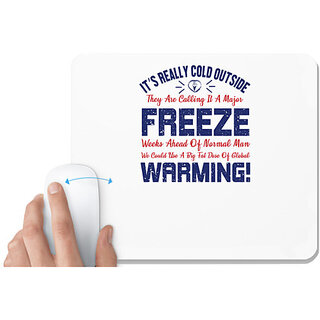                       UDNAG White Mousepad 'Freez warming | Donalt Trump' for Computer / PC / Laptop [230 x 200 x 5mm]                                              