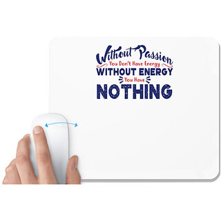                       UDNAG White Mousepad 'Without energy nothing | Donalt Trump' for Computer / PC / Laptop [230 x 200 x 5mm]                                              