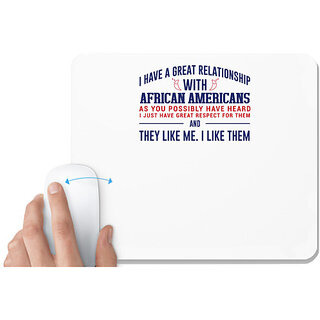                       UDNAG White Mousepad 'African Americans | Donalt Trump' for Computer / PC / Laptop [230 x 200 x 5mm]                                              