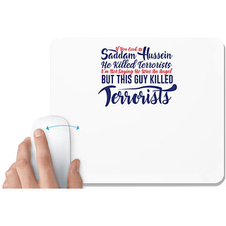                       UDNAG White Mousepad 'Terrorists | Donalt Trump' for Computer / PC / Laptop [230 x 200 x 5mm]                                              