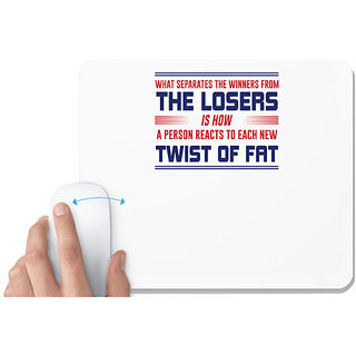                       UDNAG White Mousepad 'The loser twist of fat | Donalt Trump' for Computer / PC / Laptop [230 x 200 x 5mm]                                              