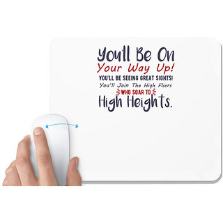                       UDNAG White Mousepad 'You will be on your way up | Dr. Seuss' for Computer / PC / Laptop [230 x 200 x 5mm]                                              