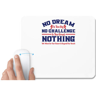                      UDNAG White Mousepad 'No dream nothing | Donalt Trump' for Computer / PC / Laptop [230 x 200 x 5mm]                                              