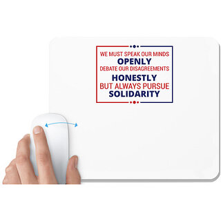                       UDNAG White Mousepad 'Openly honestly solidarity | Donalt Trump' for Computer / PC / Laptop [230 x 200 x 5mm]                                              