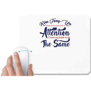                       UDNAG White Mousepad 'Attention | Donalt Trump' for Computer / PC / Laptop [230 x 200 x 5mm]                                              