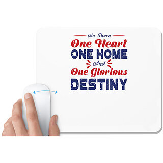                       UDNAG White Mousepad 'One heart one home destiny | Donalt Trump' for Computer / PC / Laptop [230 x 200 x 5mm]                                              
