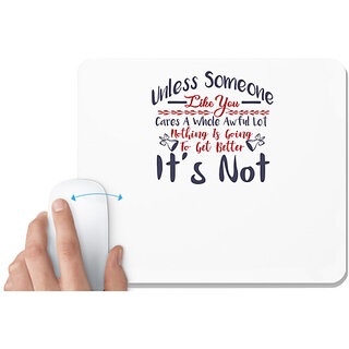                       UDNAG White Mousepad 'Unless someone loke you | Dr. Seuss' for Computer / PC / Laptop [230 x 200 x 5mm]                                              