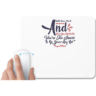                       UDNAG White Mousepad 'You are too smart to go down | Dr. Seuss' for Computer / PC / Laptop [230 x 200 x 5mm]                                              