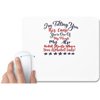                       UDNAG White Mousepad 'Habet starts where your alphabets end | Dr. Seuss' for Computer / PC / Laptop [230 x 200 x 5mm]                                              