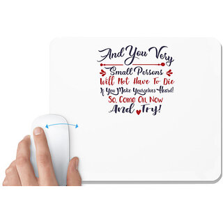                       UDNAG White Mousepad 'Small persons | Dr. Seuss' for Computer / PC / Laptop [230 x 200 x 5mm]                                              
