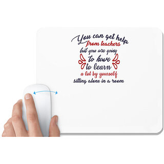                       UDNAG White Mousepad 'You can get help | Dr. Seuss' for Computer / PC / Laptop [230 x 200 x 5mm]                                              
