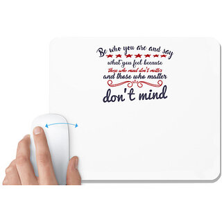                       UDNAG White Mousepad 'Dont mind | Dr. Seuss' for Computer / PC / Laptop [230 x 200 x 5mm]                                              