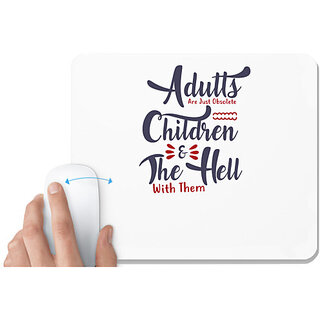                       UDNAG White Mousepad 'adults children and the hell | Dr. Seuss' for Computer / PC / Laptop [230 x 200 x 5mm]                                              