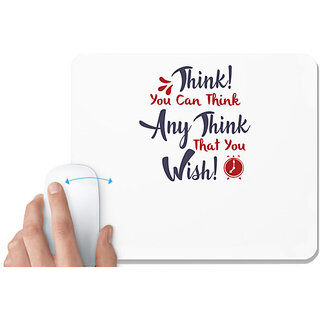                       UDNAG White Mousepad 'You can think any think that you wish | Dr. Seuss' for Computer / PC / Laptop [230 x 200 x 5mm]                                              