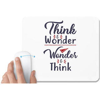                       UDNAG White Mousepad 'Think wonder | Dr. Seuss' for Computer / PC / Laptop [230 x 200 x 5mm]                                              