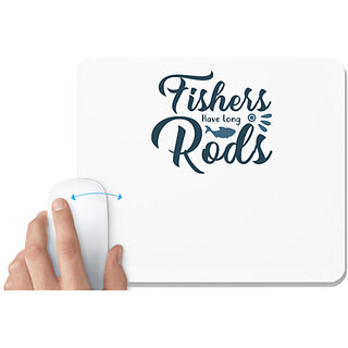                       UDNAG White Mousepad 'Fishing | Fishers have long' for Computer / PC / Laptop [230 x 200 x 5mm]                                              