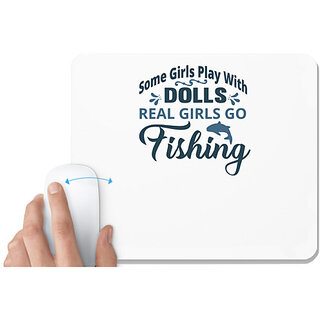                       UDNAG White Mousepad 'Fishing | Some girl play with dolls' for Computer / PC / Laptop [230 x 200 x 5mm]                                              