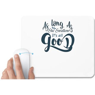                       UDNAG White Mousepad 'Fishing | As long As' for Computer / PC / Laptop [230 x 200 x 5mm]                                              