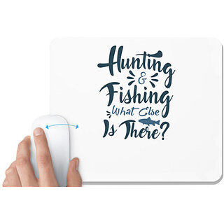                       UDNAG White Mousepad 'Fishing | Hunting & fishing' for Computer / PC / Laptop [230 x 200 x 5mm]                                              