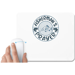                       UDNAG White Mousepad 'Fishing | Fisherman's prayer' for Computer / PC / Laptop [230 x 200 x 5mm]                                              