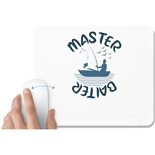                       UDNAG White Mousepad 'Fishing | Master baiter' for Computer / PC / Laptop [230 x 200 x 5mm]                                              
