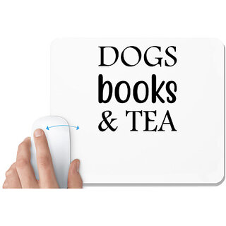                       UDNAG White Mousepad 'Dogs | Dog Book and tea' for Computer / PC / Laptop [230 x 200 x 5mm]                                              