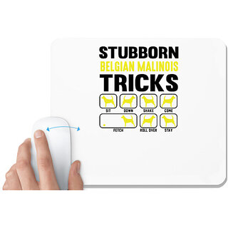 UDNAG White Mousepad 'Dogs | Stubborn traicks' for Computer / PC / Laptop [230 x 200 x 5mm]