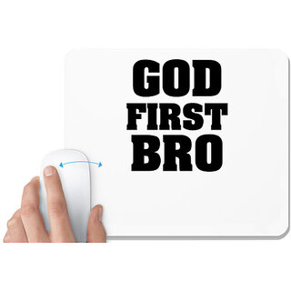                       UDNAG White Mousepad 'Brother | first bro' for Computer / PC / Laptop [230 x 200 x 5mm]                                              