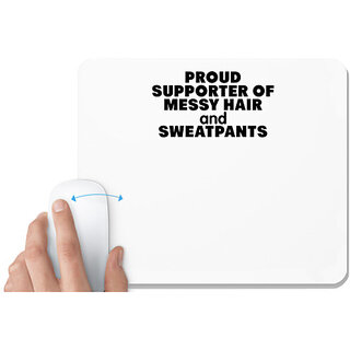                      UDNAG White Mousepad 'Football | proud suportter of messy' for Computer / PC / Laptop [230 x 200 x 5mm]                                              