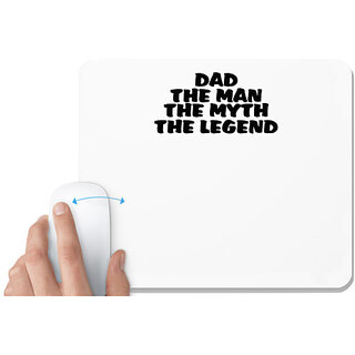                       UDNAG White Mousepad 'Father | dad the man the myth' for Computer / PC / Laptop [230 x 200 x 5mm]                                              