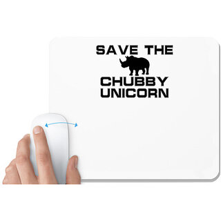                       UDNAG White Mousepad 'Save animals | save the chubby unicorn' for Computer / PC / Laptop [230 x 200 x 5mm]                                              