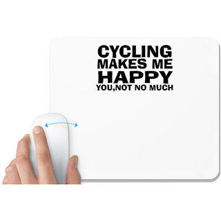                       UDNAG White Mousepad 'Cycling | cycling makes me' for Computer / PC / Laptop [230 x 200 x 5mm]                                              