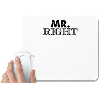                       UDNAG White Mousepad 'Couple | mr. right' for Computer / PC / Laptop [230 x 200 x 5mm]                                              