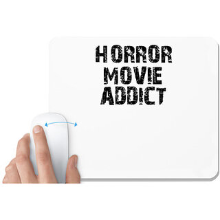                       UDNAG White Mousepad 'Movie | horror movie addict' for Computer / PC / Laptop [230 x 200 x 5mm]                                              
